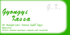 gyongyi kassa business card